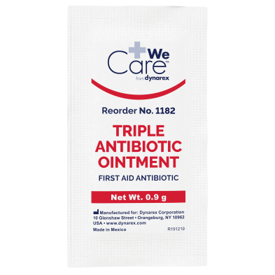 Dynarex #1182 Triple Antibiotic First Aid Ointment in .9 Gram Foil Packs